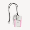Pendentif/porte-clés pour homme « billet de train » en blanc/noir/rose Pendentif/porte-clés pour homme « billet de train » en blanc/noir/rose