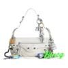 Petit sac bandoulière Le Cagole, effet usé avec breloques « Blanc » 7716402AA7A9000