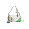 Petit sac bandoulière Le Cagole, effet usé avec breloques « Blanc » 7716402AA7A9000