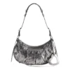Petit sac à bandoulière Le Cagole métallisé « Silver » 6713070GT3Y8103
