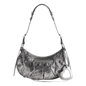 Petit sac à bandoulière Le Cagole métallisé « Silver » 6713070GT3Y8103