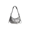 Petit sac à bandoulière Le Cagole métallisé « Silver » 6713070GT3Y8103