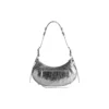 Petit sac à bandoulière Le Cagole métallisé « Silver » 6713070GT3Y8103