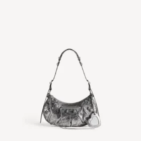 Petit sac à bandoulière Le Cagole pour femme, couleur argent