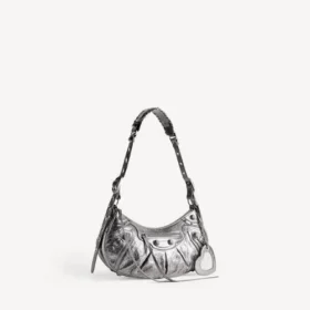 Petit sac à bandoulière Le Cagole pour femme, couleur argent