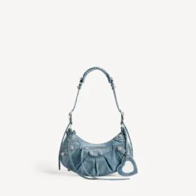 Petit sac à bandoulière « Le Cagole » pour femme, orné de strass bleus