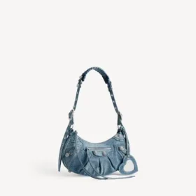 Petit sac à bandoulière « Le Cagole » pour femme, orné de strass bleus