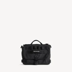 Petit sac messager militaire pour homme, noir