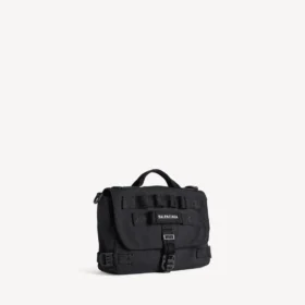 Petit sac messager militaire pour homme, noir