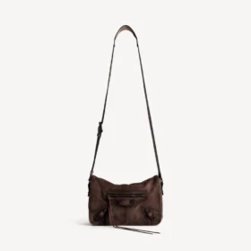 Petit sac messager à rabat « City » pour homme, couleur espresso clair