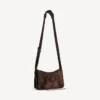 Petit sac messager à rabat « City » pour homme, couleur espresso clair