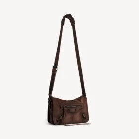 Petit sac messager à rabat « City » pour homme, couleur espresso clair