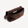 Petit sac messager à rabat « City » pour homme, couleur espresso clair