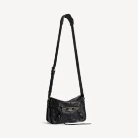 Petit sac messager à rabat « City » pour homme, noir