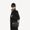 Petit sac messager à rabat « City » pour homme, noir
