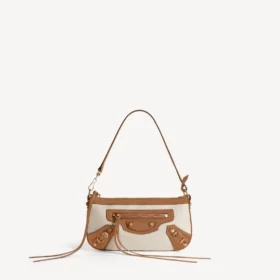 Pochette City pour femme avec bandoulière, couleur beige/camel