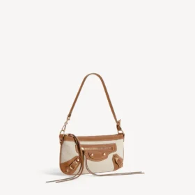 Pochette City pour femme avec bandoulière, couleur beige/camel