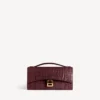 Pochette pour femme en forme d’Hourglass avec chaîne, couleur bordeaux foncé Pochette pour femme en forme d’Hourglass avec chaîne, couleur bordeaux foncé