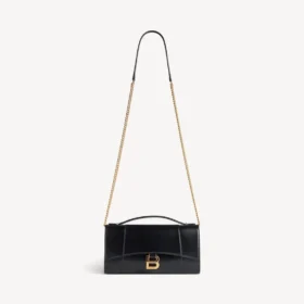 Pochette pour femme en forme d&rsquo;Hourglass avec chaîne, en noir