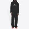 Polaire unisexe FW21 à logo imprimé, manches longues et capuche, noire 600583TKVI81070