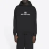 Polaire unisexe FW21 à logo imprimé, manches longues et capuche, noire 600583TKVI81070