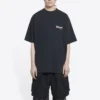 Political Campaign T-shirt, coupe large « Washed Black » 641675TKVJ19034
