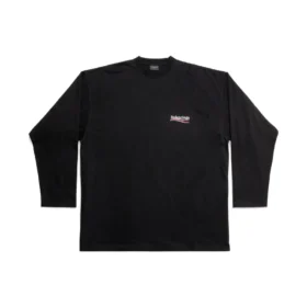 Political Campaign T-shirt à manches longues, coupe large « Noir » 681046TKVJ11070