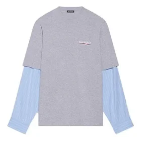 Political Campaign T-shirt superposé « Gris » 671401TKVJ11379