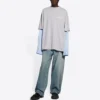 Political Campaign T-shirt superposé « Gris » 671401TKVJ11379