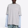 Political Campaign T-shirt superposé « Gris » 671401TKVJ11379