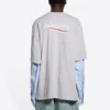 Political Campaign T-shirt superposé « Gris » 671401TKVJ11379