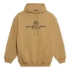 Polo Balenciaga pour homme « Paris Laurel » en polaire imprimée, kaki 570811TIV259605