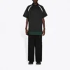 Polos décontractés à manches courtes Balenciaga FW21 pour homme, double épaisseur, noir 661507TKVA51042
