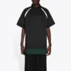 Polos décontractés à manches courtes Balenciaga FW21 pour homme, double épaisseur, noir 661507TKVA51042