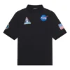 Polos en coton imprimé « Space » Balenciaga x NASA FW21 pour homme, noir 662493TKVG11070