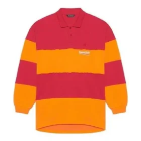 Polos à manches longues découpés « Framboise orange fluo » 657073TKVA56667