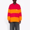 Polos à manches longues découpés « Framboise orange fluo » 657073TKVA56667