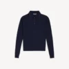 Polos à manches longues en maille pour homme, bleu marine Polos à manches longues en maille pour homme, bleu marine