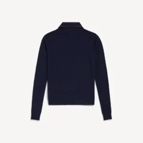 Polos à manches longues en maille pour homme, bleu marine
