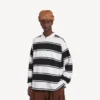 Polos à manches longues pour homme noir/blanc Polos à manches longues pour homme noir/blanc