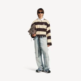 Polos pour homme marron foncé/beige