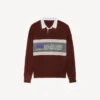 Polos sportifs à empiècements pour homme, bordeaux/multicolore Polos sportifs à empiècements pour homme, bordeaux/multicolore