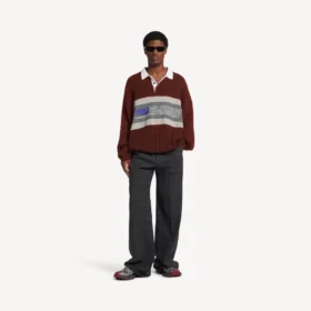 Polos sportifs à empiècements pour homme, bordeaux/multicolore