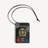 Porte-carte passeport pour homme avec breloque, noir/multicolore