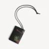 Porte-carte passeport pour homme avec breloque, noir/multicolore