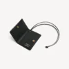 Porte-carte passeport pour homme avec breloque, noir/multicolore