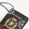 Porte-carte passeport pour homme avec breloque, noir/multicolore
