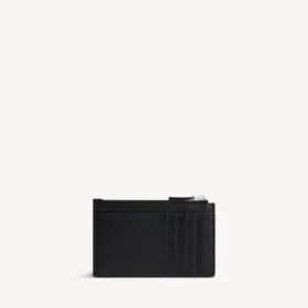 Porte-cartes et porte-monnaie long pour homme, noir