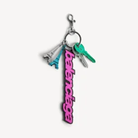 Porte-clés/breloque Balenciaga « Biker » pour femme, rose/noir
