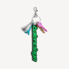 Porte-clés/breloque Balenciaga « Biker » pour femme, vert/noir